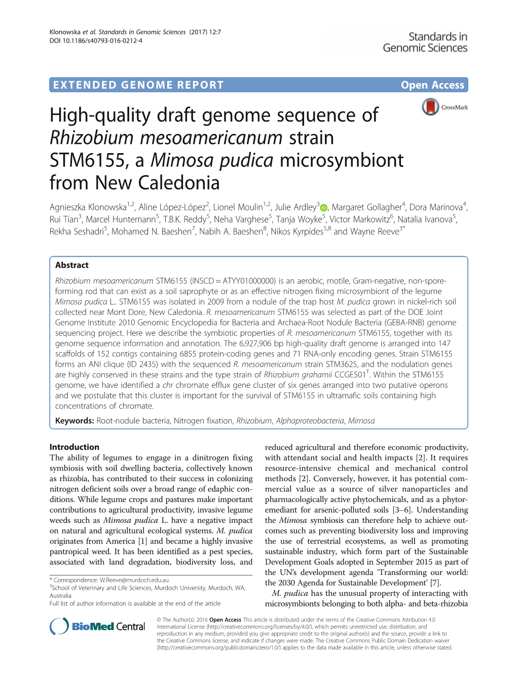 High-Quality Draft Genome Sequence of Rhizobium Mesoamericanum Strain STM6155, a Mimosa Pudica Microsymbiont from New Caledonia