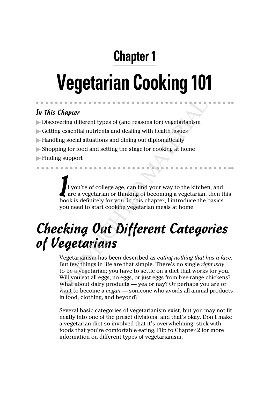 Vegetarian Cooking 101