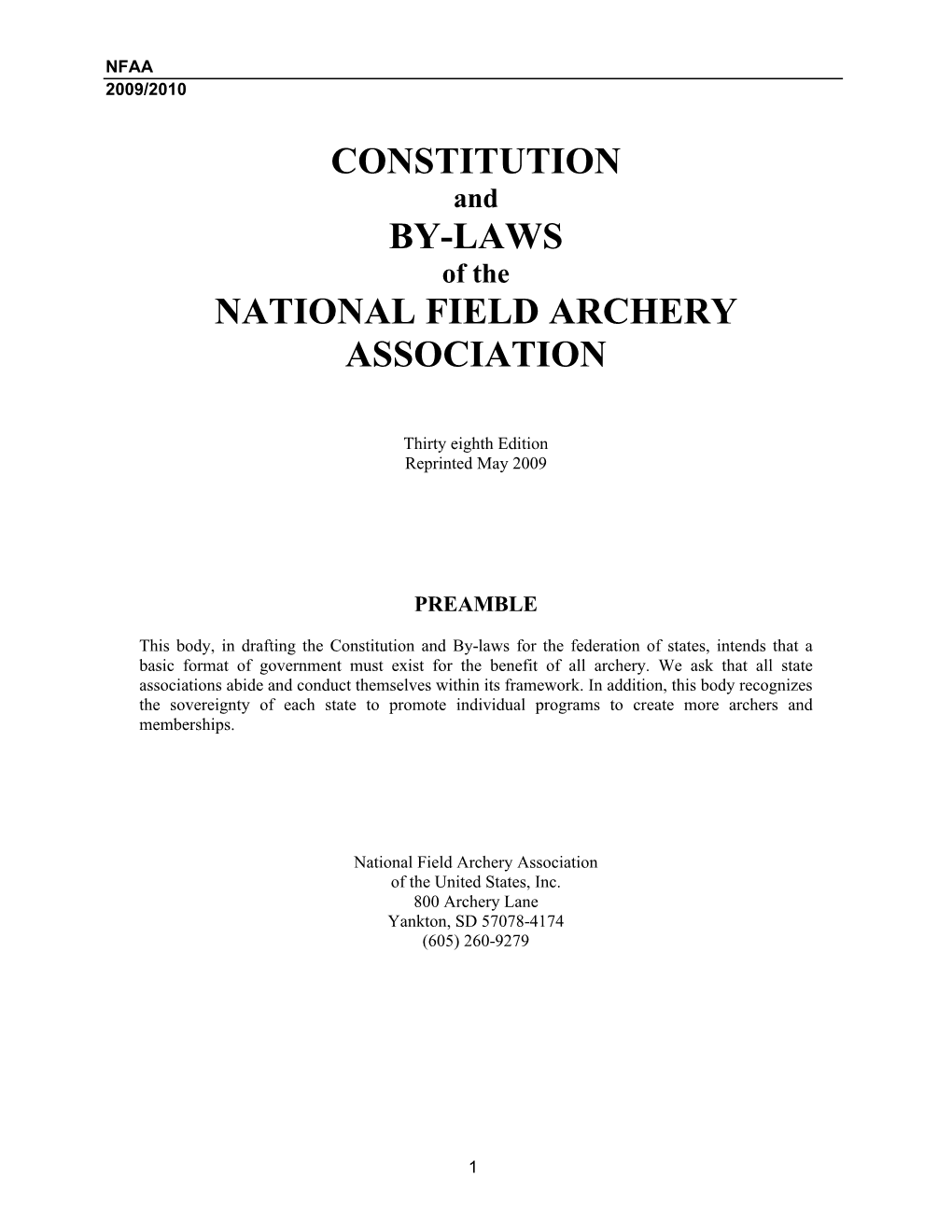 2009/2010 NFAA Rule Book