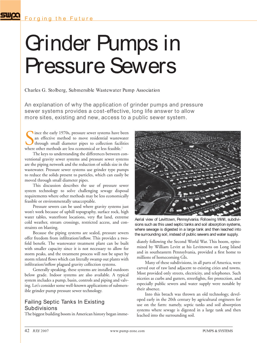 Grinder Pumps in Pressure Sewers