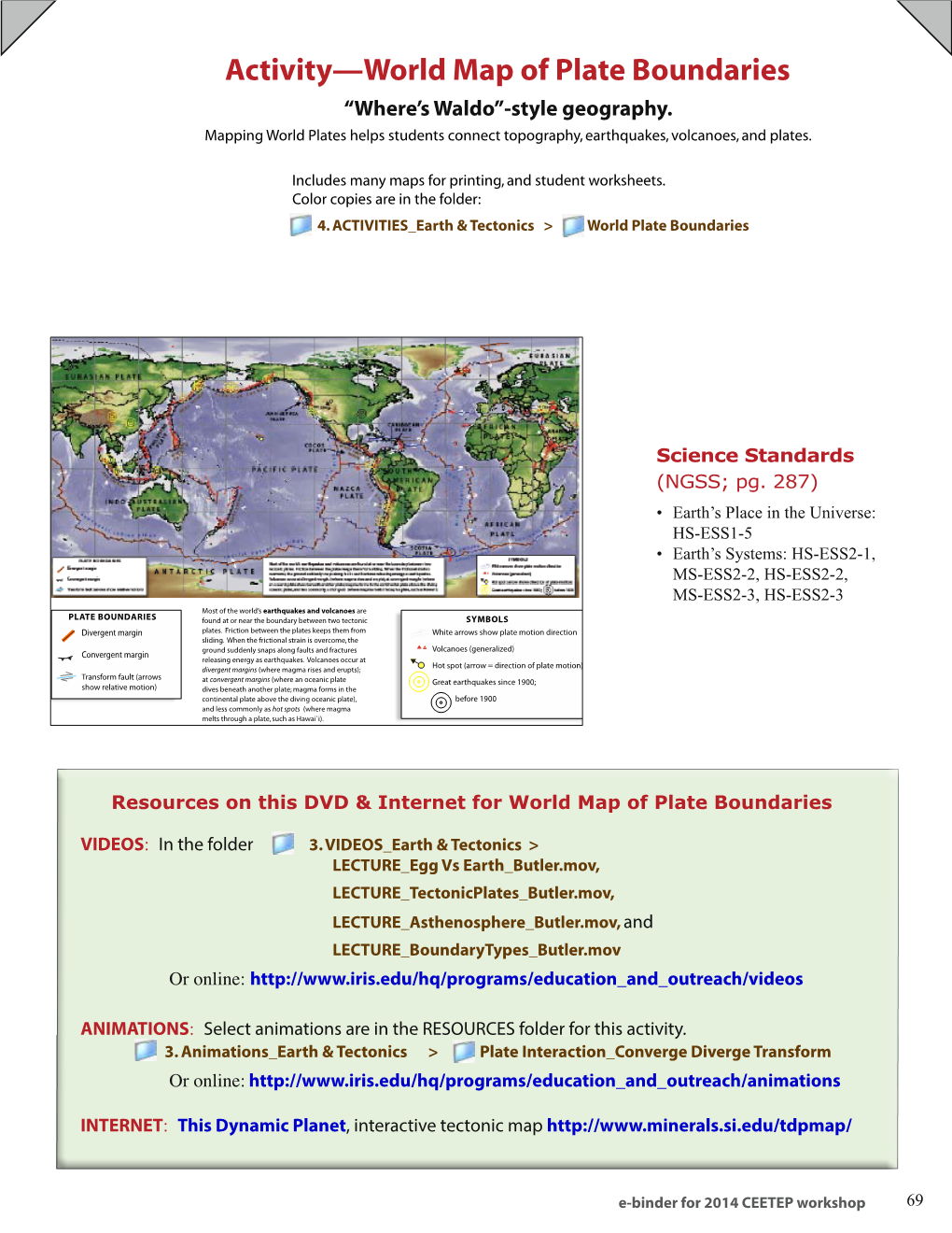 Activity—World Map of Plate Boundaries “Where’S Waldo”-Style Geography