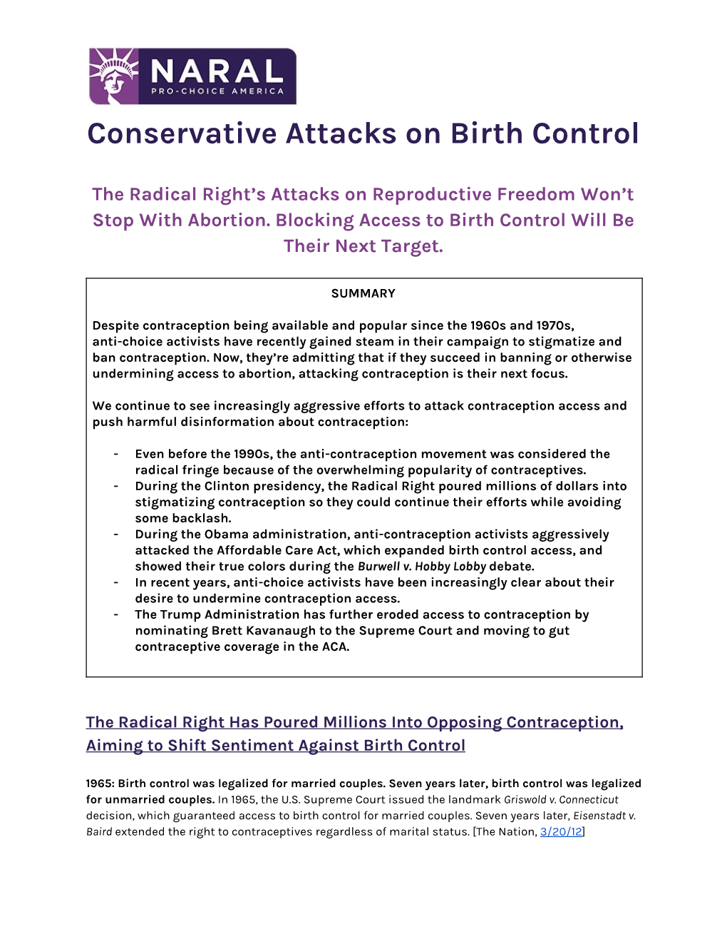 Conservative Attacks on Birth Control