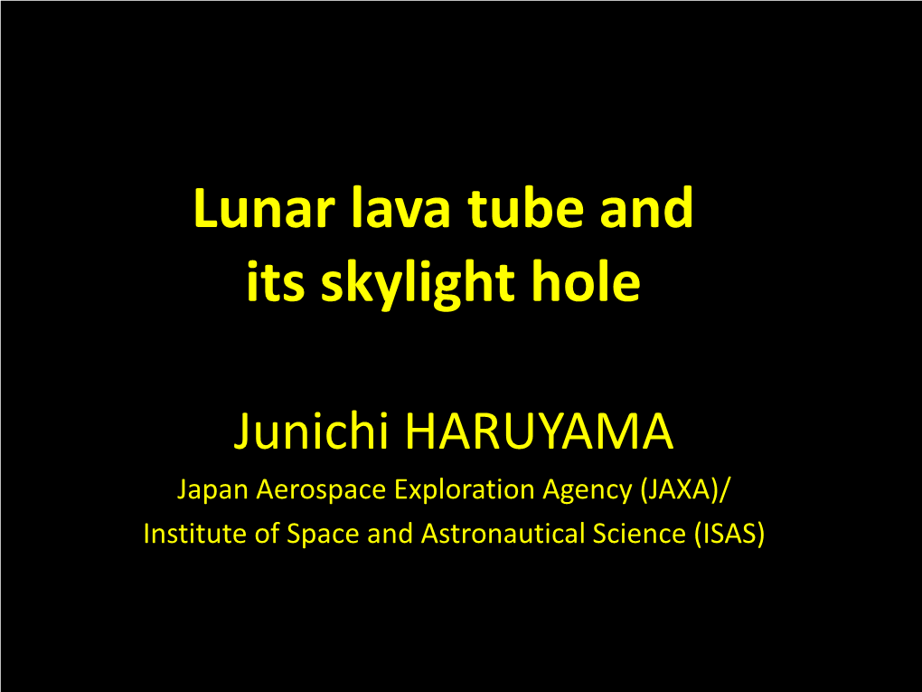 Lunar Lava Tube and Its Skylight Hole