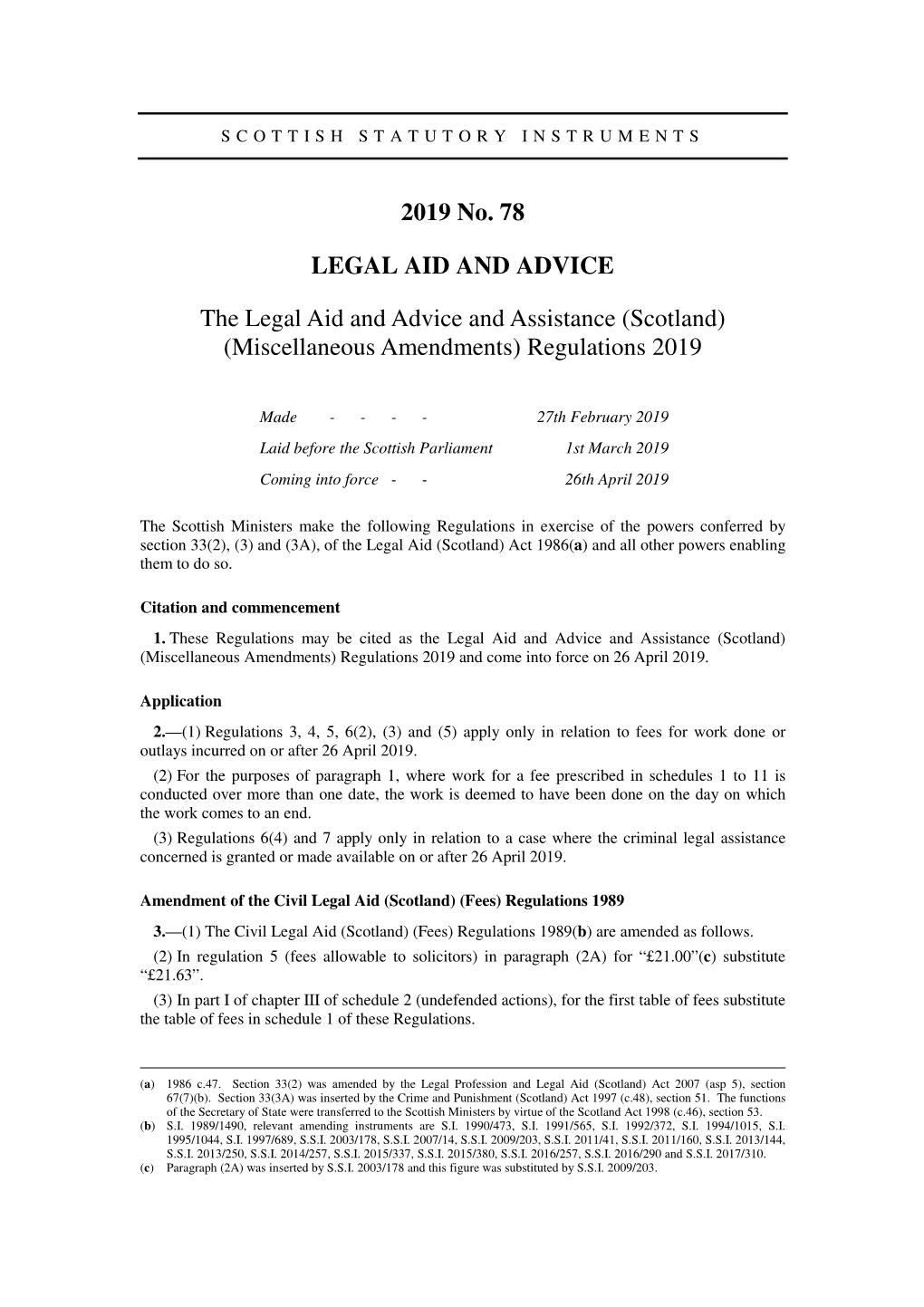 Scotland) (Miscellaneous Amendments) Regulations 2019