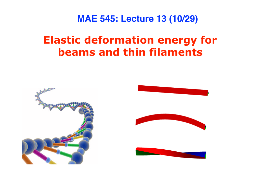Elastic Deformation Energy for Beams and Thin Filaments Deformations of Macroscopic Beams