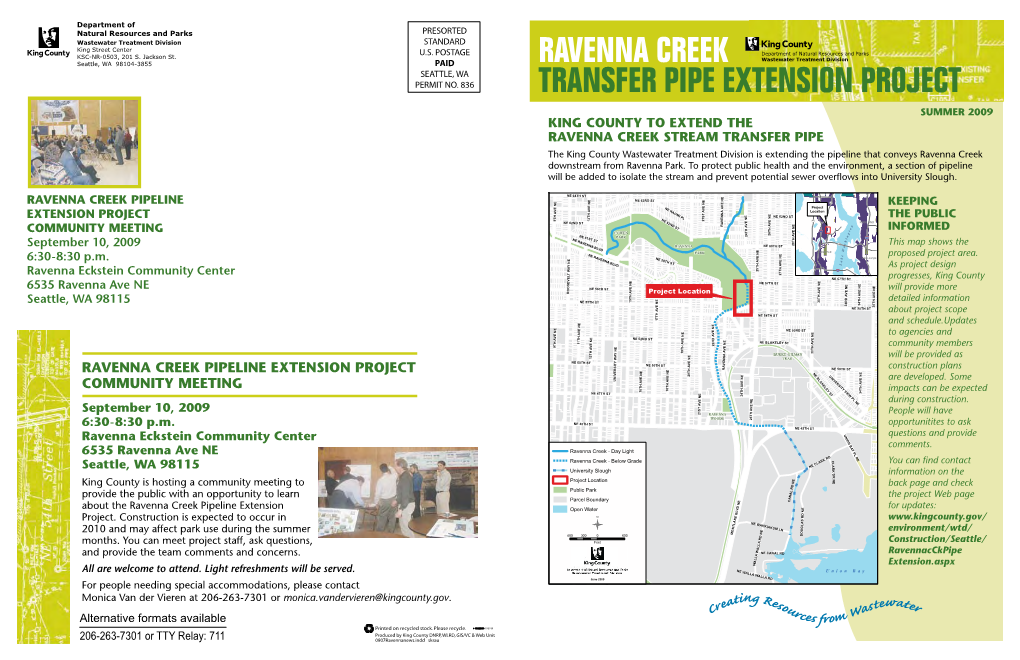 Ravenna Creek Transfer Pipe Extension Project