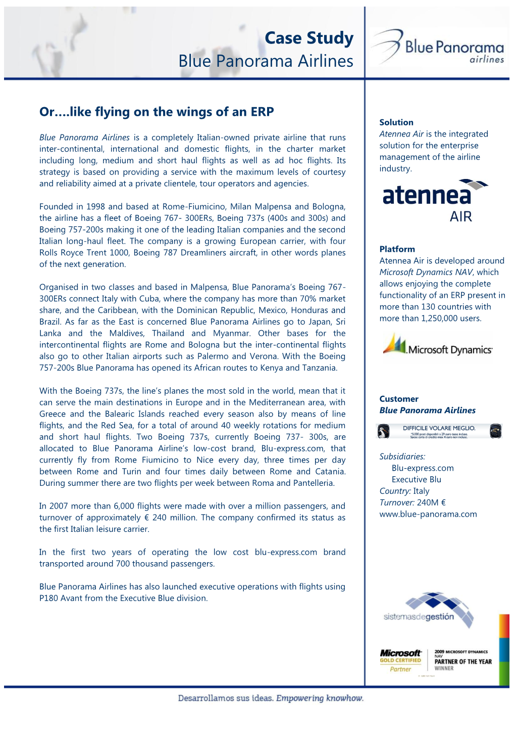 Case Study Blue Panorama Airlines