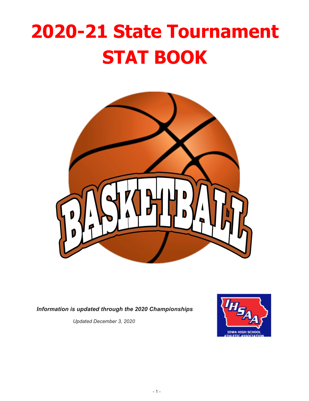 2020-21 State Tournament STAT BOOK