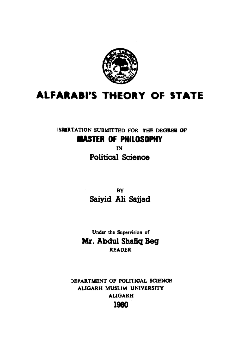 Alfakabi's Theory of State