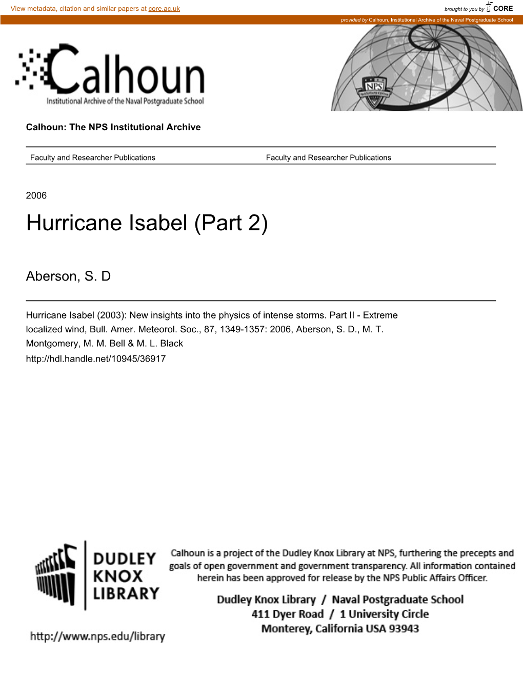 Hurricane Isabel (Part 2)