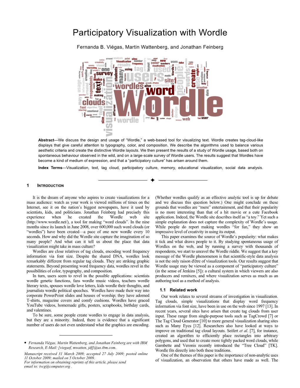 Participatory Visualization with Wordle