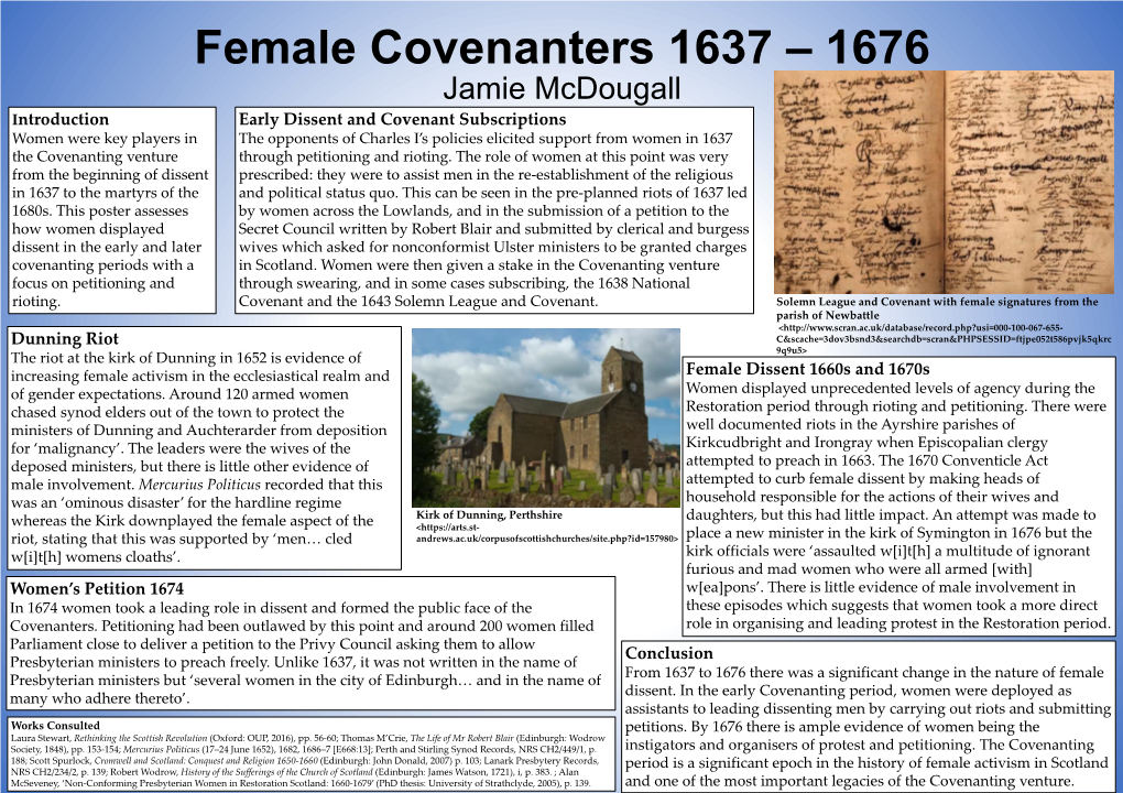 Female Covenanters, 1637-1676