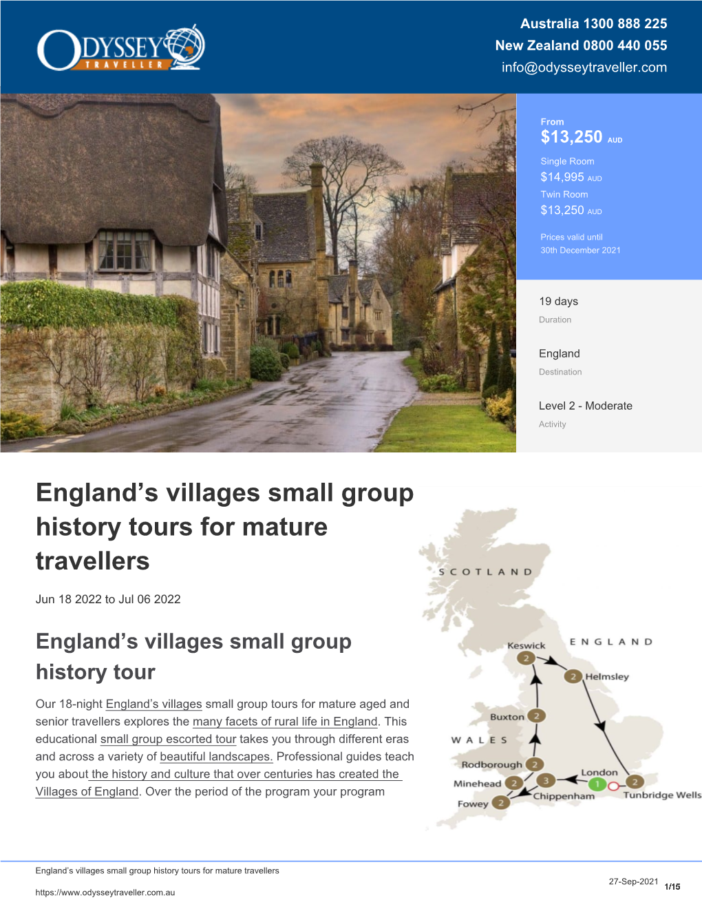 England's Villages | Small Group History Tour for Seniors