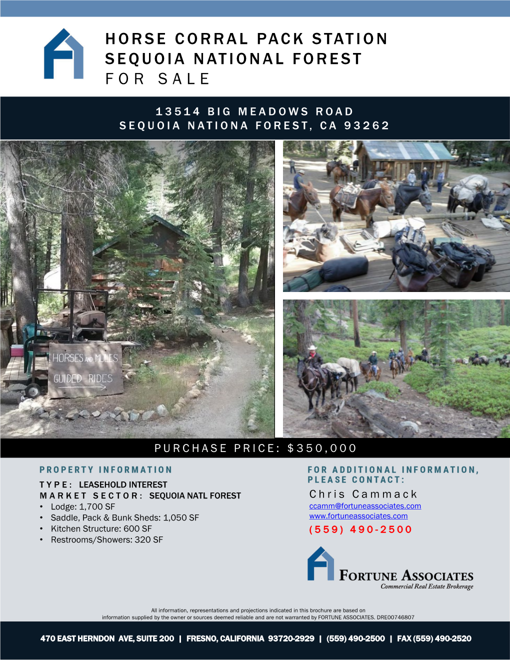 Horse Corral Pack Station Sequoia National Forest for Sale