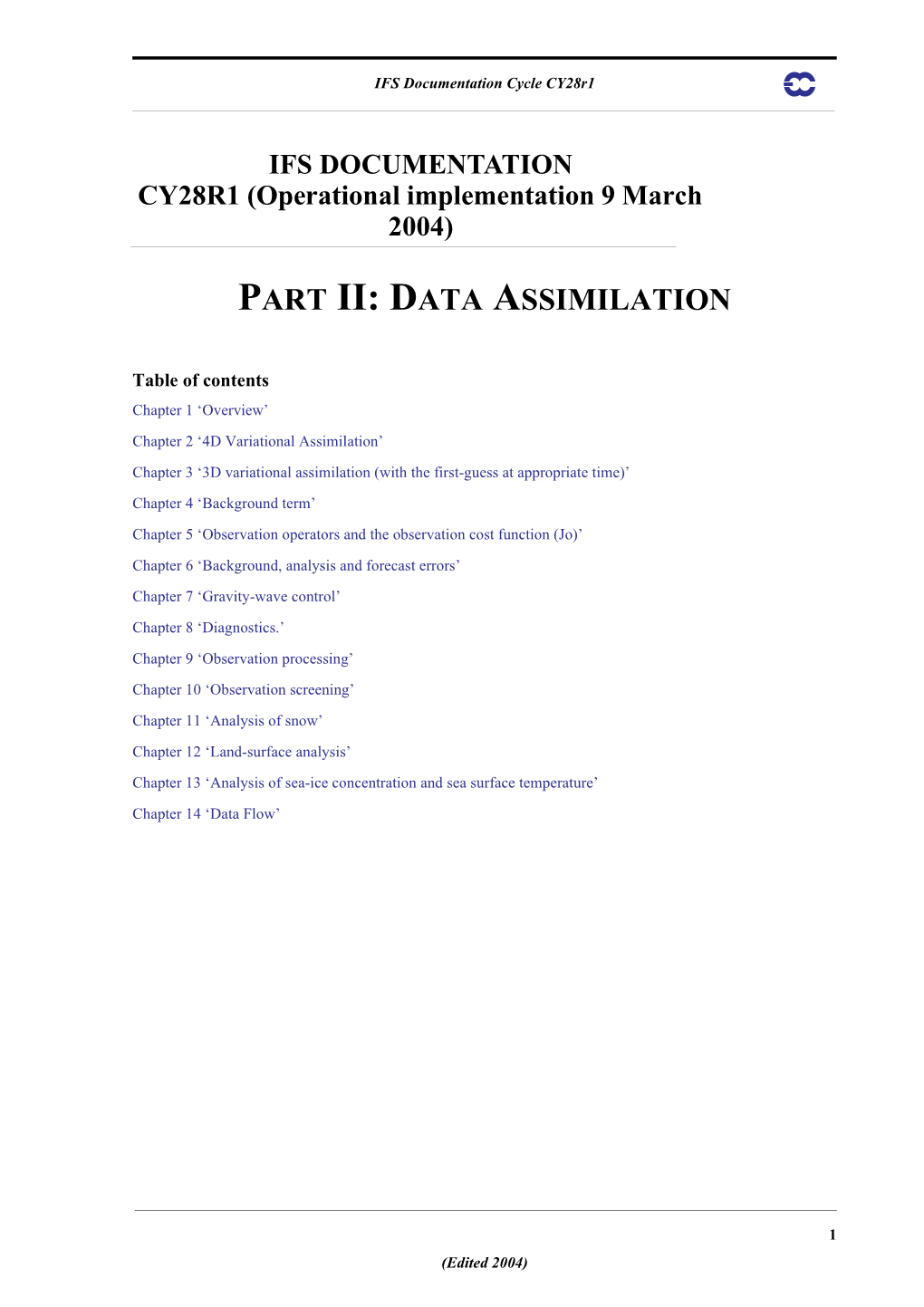 Part Ii: Data Assimilation