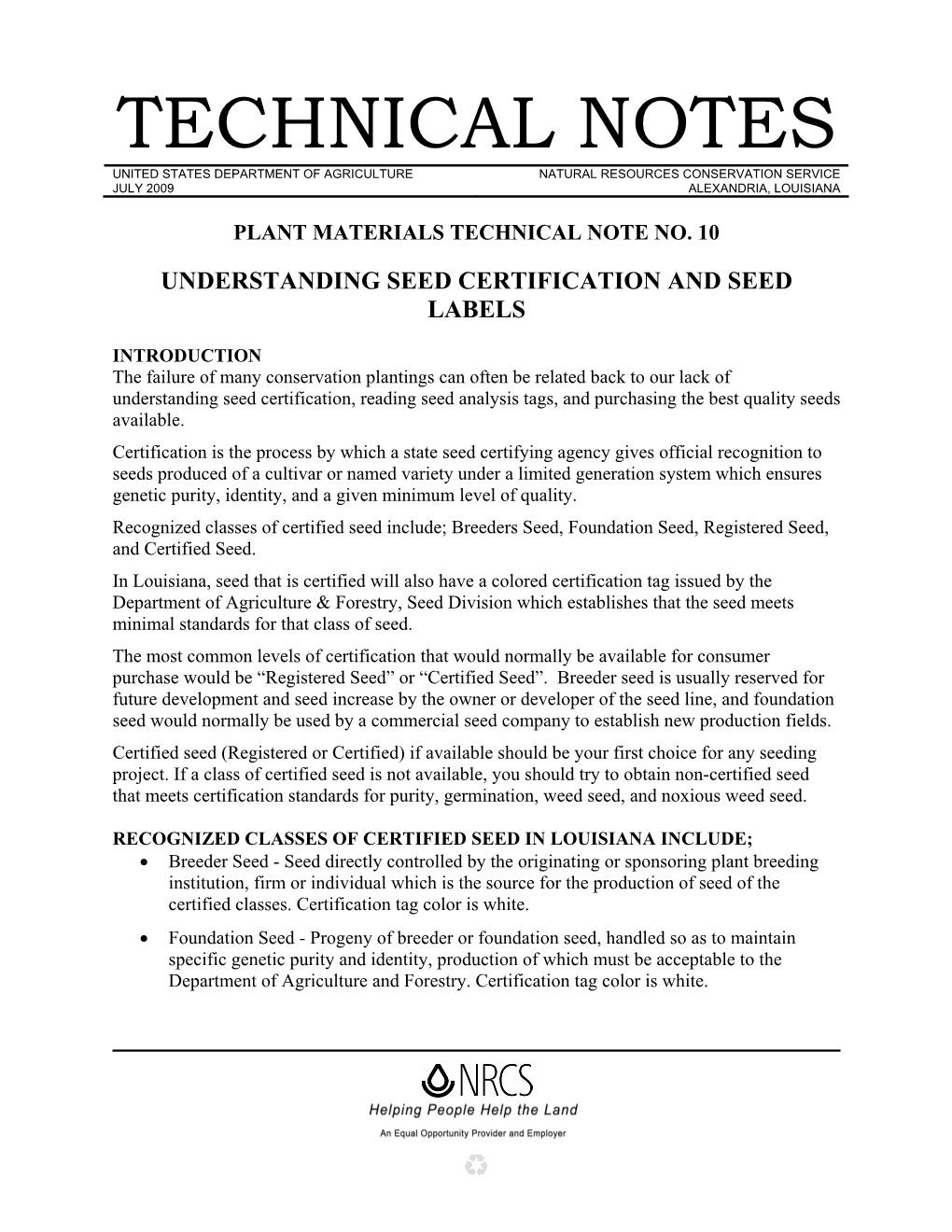 Understanding Seed Certification and Seed Labels