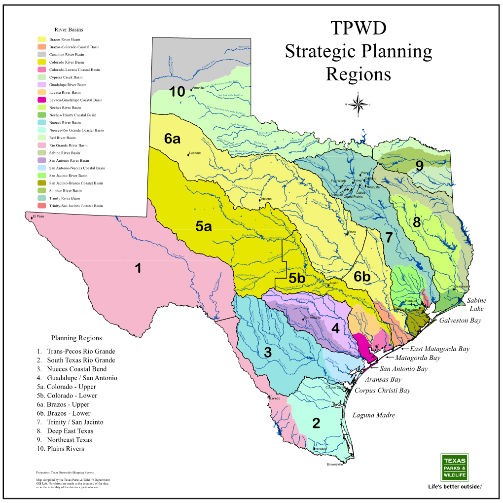 TPWD Strategic Planning Regions