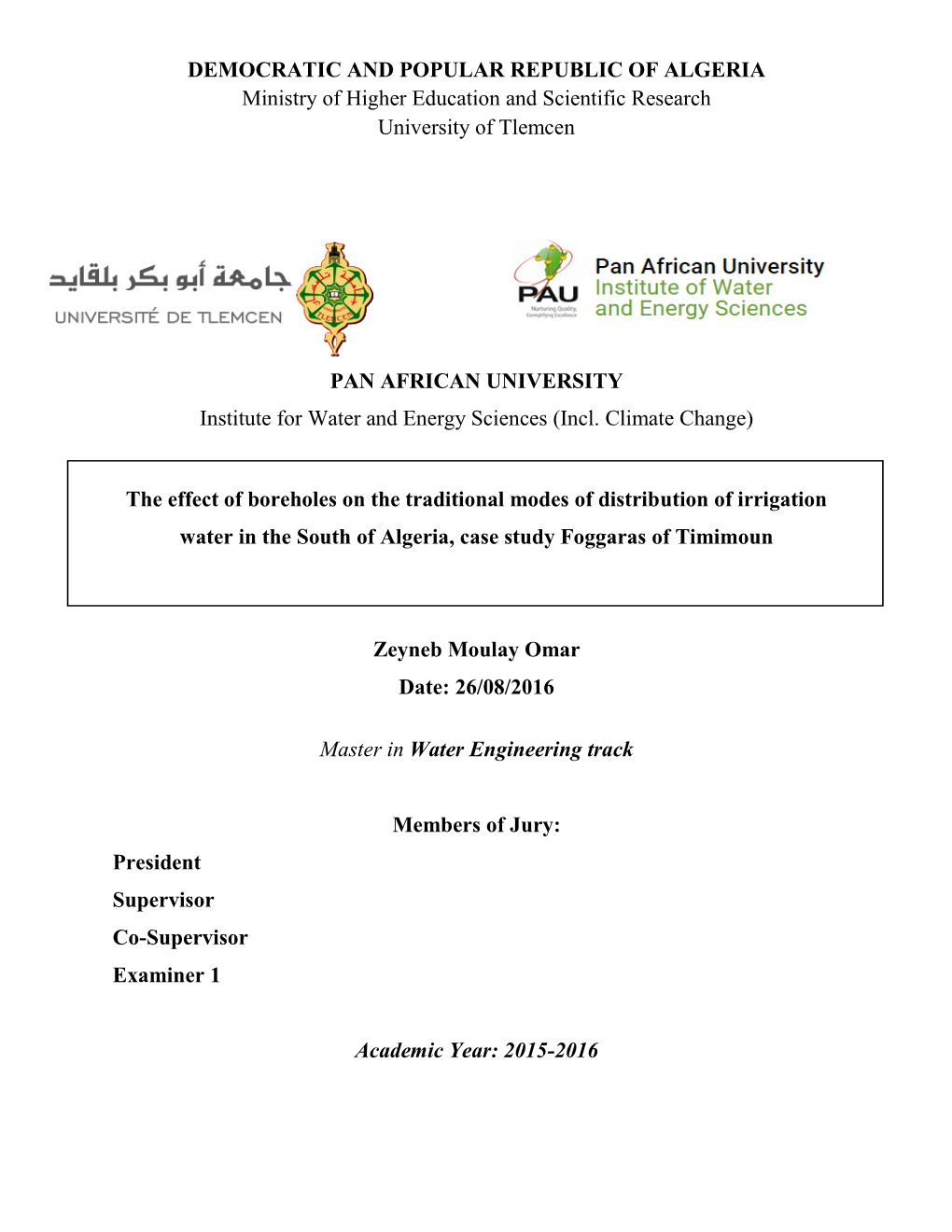 The Effect of Boreholes on the Traditional Modes of Distribution of Irrigation Water in the South of Algeria, Case Study Foggaras of Timimoun