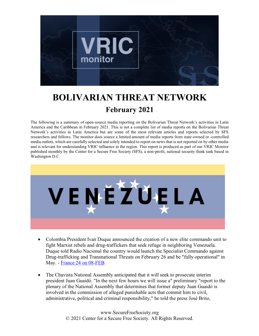 BOLIVARIAN THREAT NETWORK February 2021