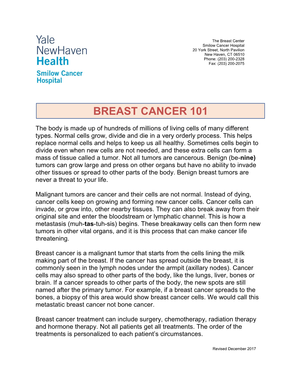 Breast Cancer 101
