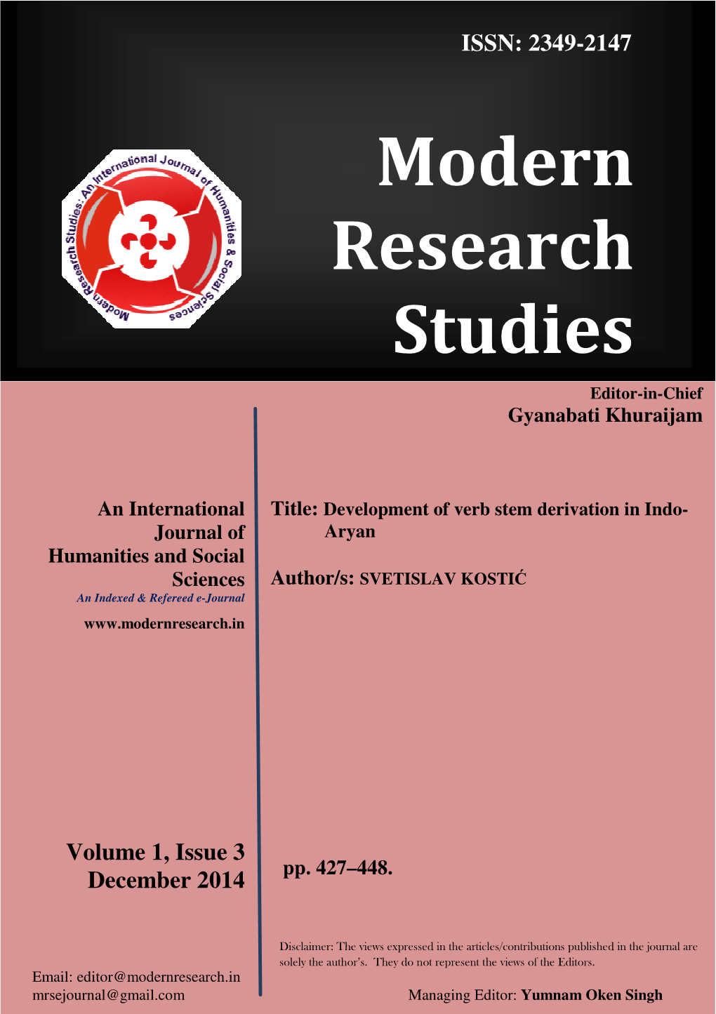 Development of Verb Stem Derivation in Indo-Aryan