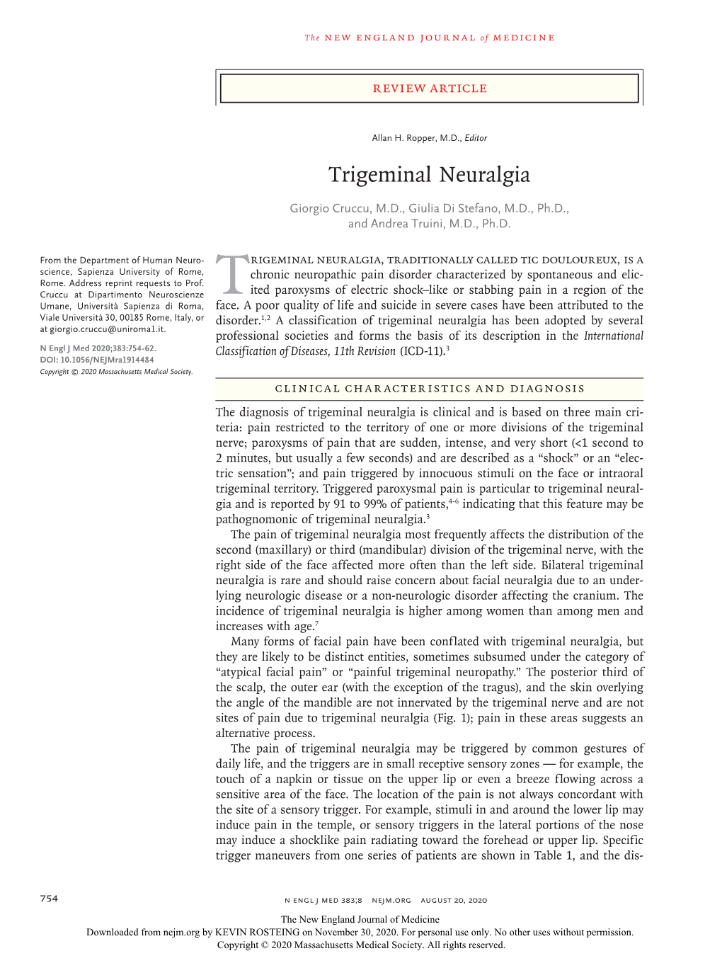 Trigeminal Neuralgia