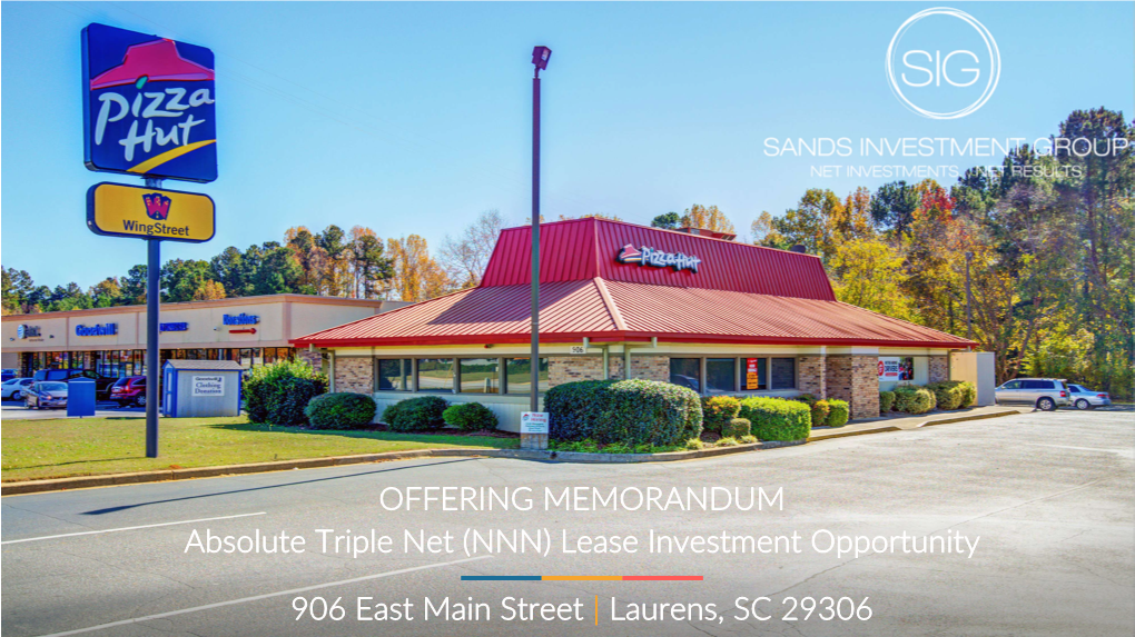 Pizza Hut Wingstreet | 906 East Main Street | Laurens, SC 29306