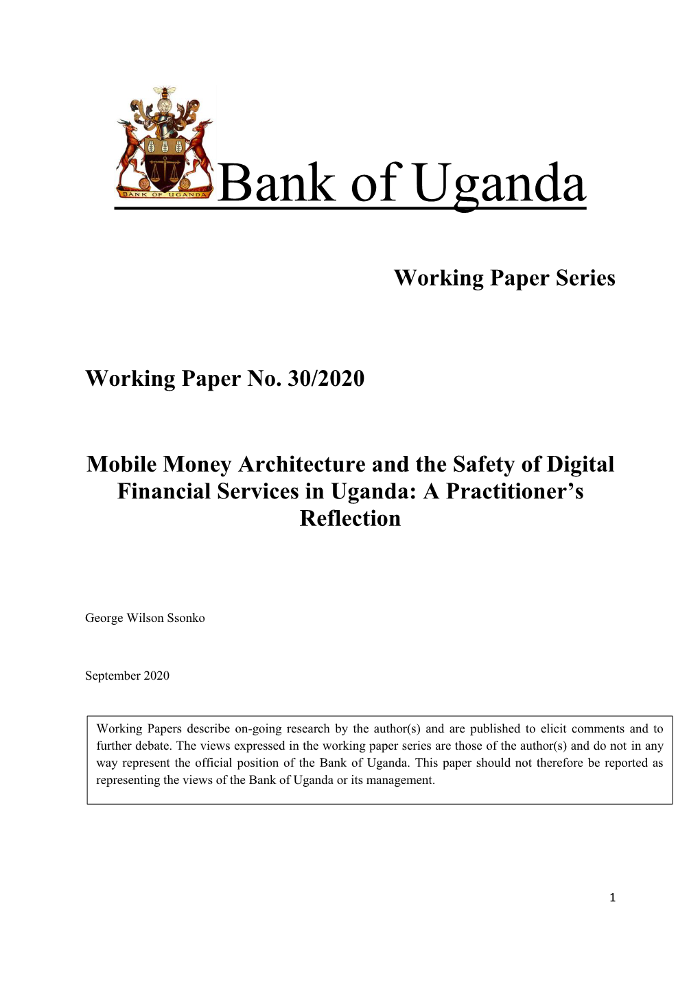 Bou WP30 2020 MM Architecture and the Safety of DFS in Uganda