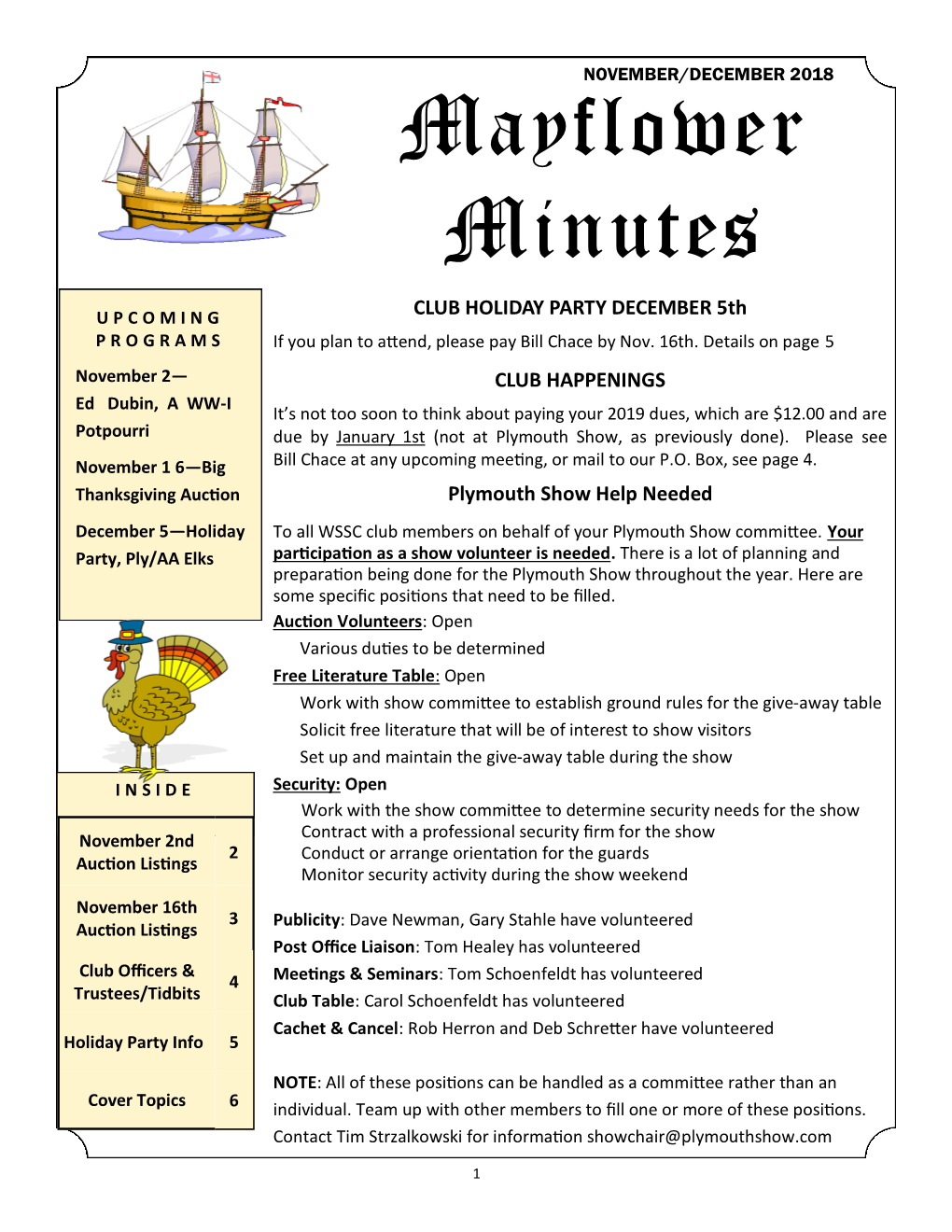 Mayflower Minutes