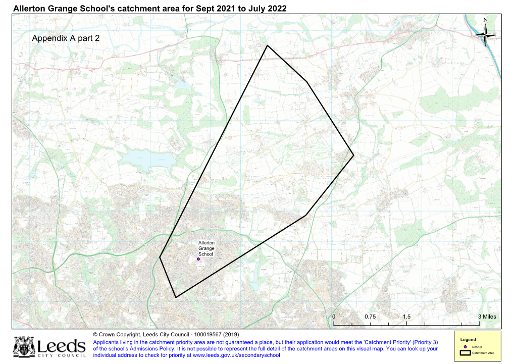 Allerton Grange School's Catchment Area for Sept 2021 to July 2022