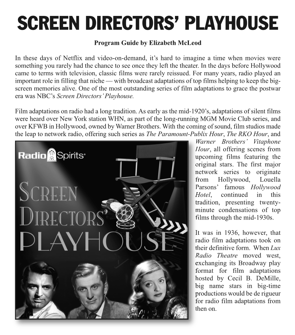 Screen Directors' Playhouse