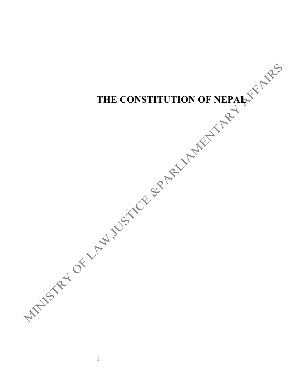 The Constitution of Nepal