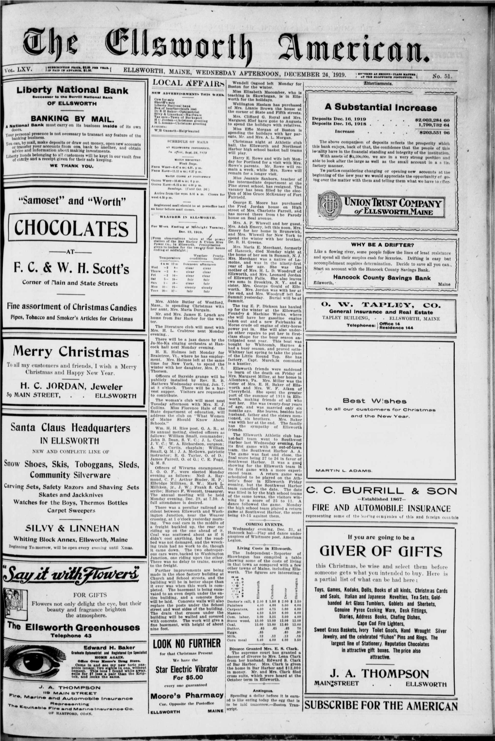 Ellsworth American : December 24, 1919