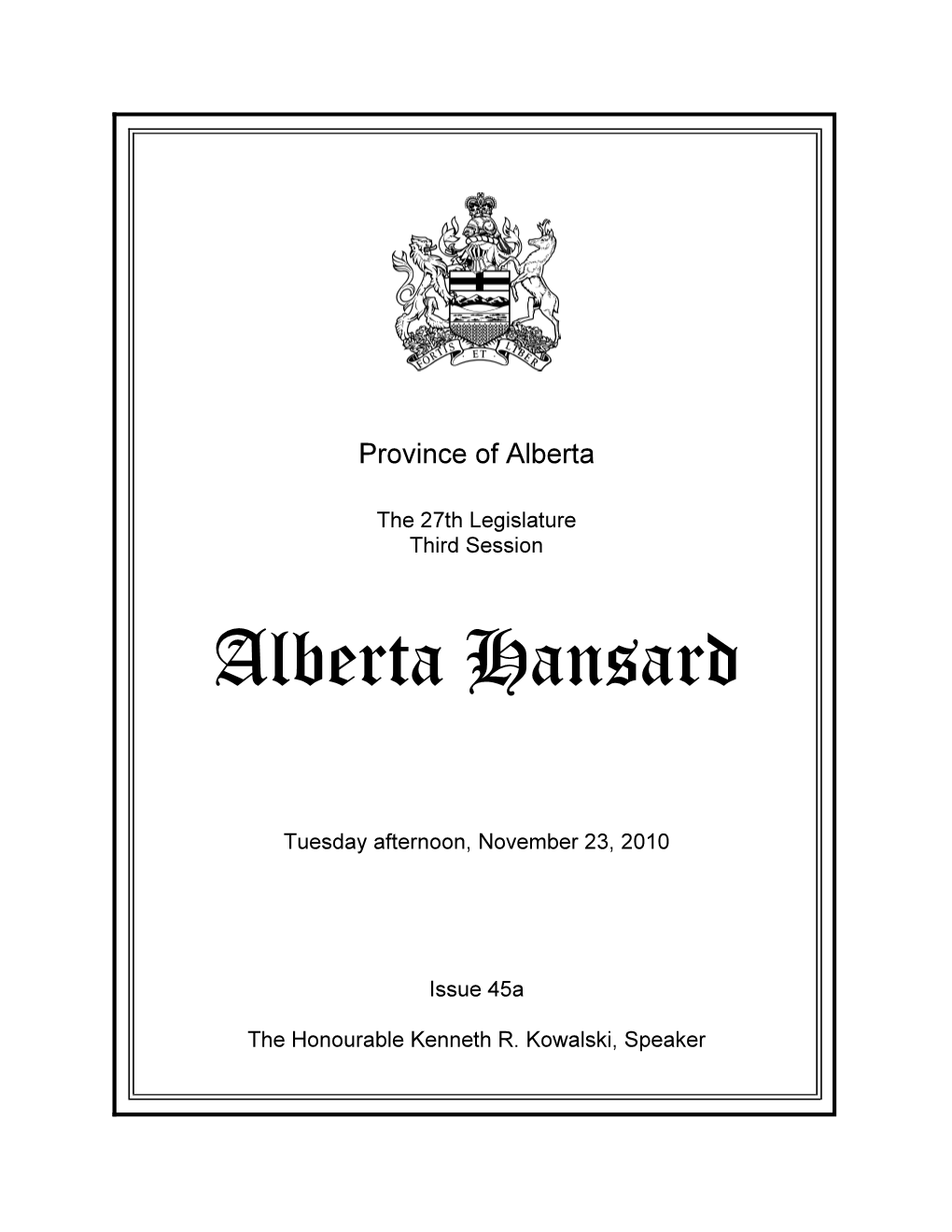 Alberta Hansard