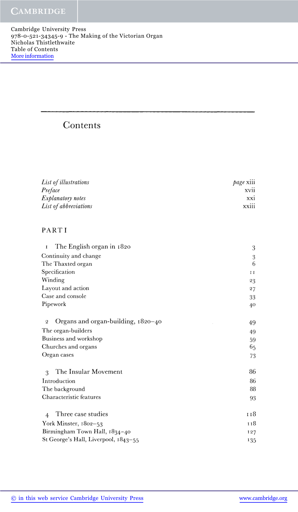 The Making of the Victorian Organ Nicholas Thistlethwaite Table of Contents More Information