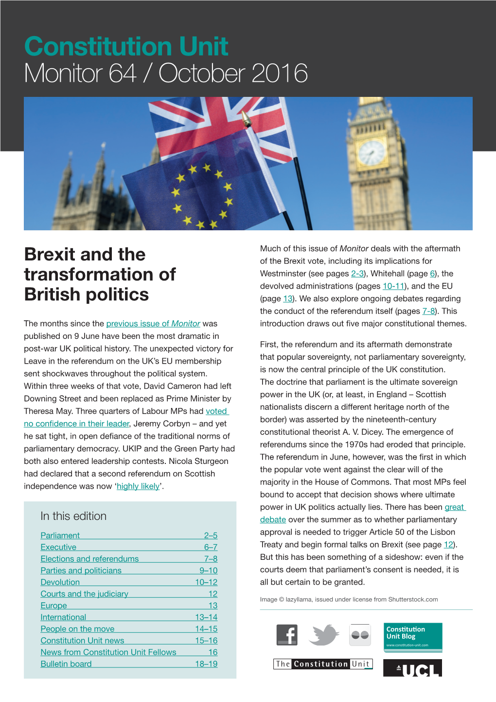 Constitution Unit Monitor 64 / October 2016