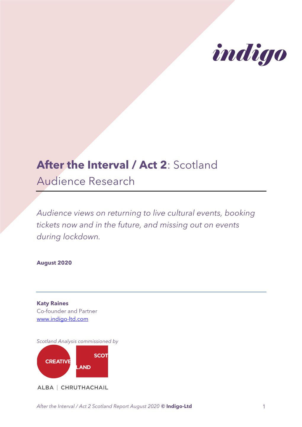 After the Interval / Act 2: Scotland Audience Research