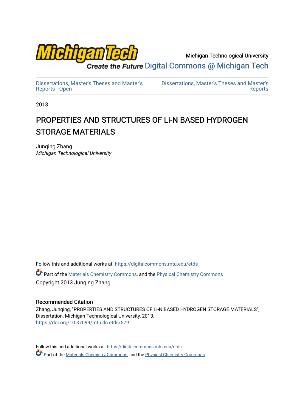 PROPERTIES and STRUCTURES of Li-N BASED HYDROGEN STORAGE MATERIALS