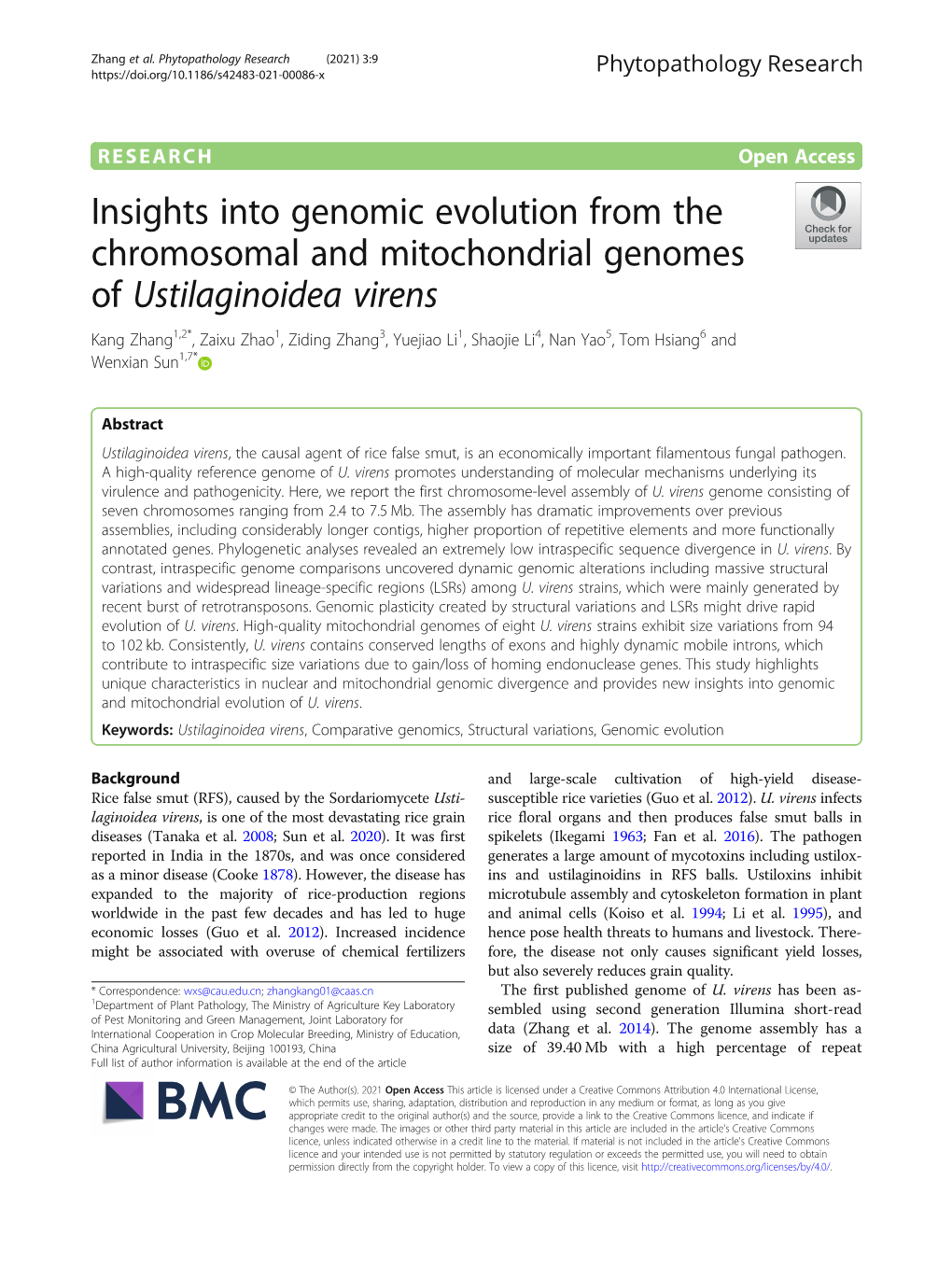 Insights Into Genomic Evolution from the Chromosomal and Mitochondrial