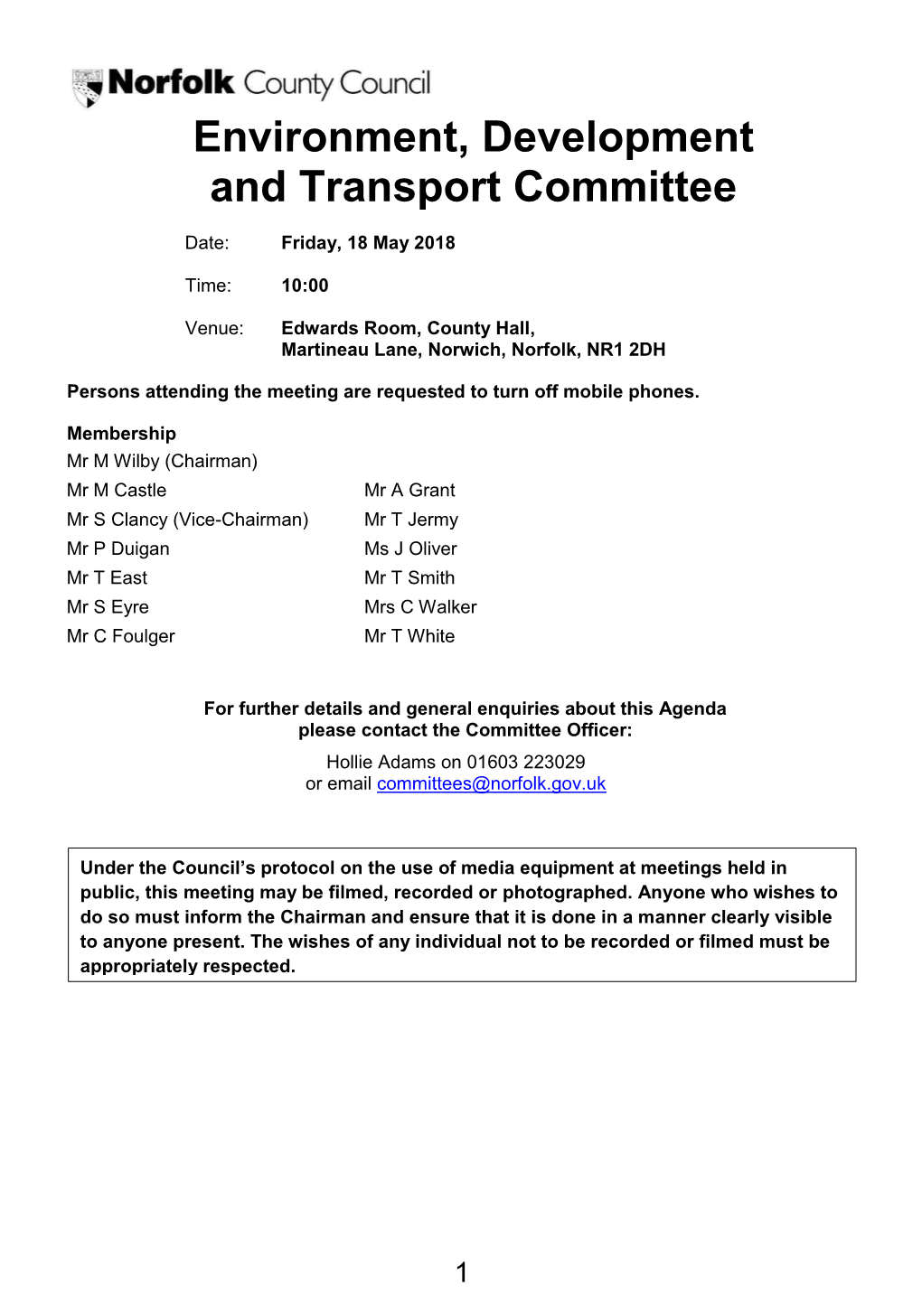 Environment, Development and Transport Committee