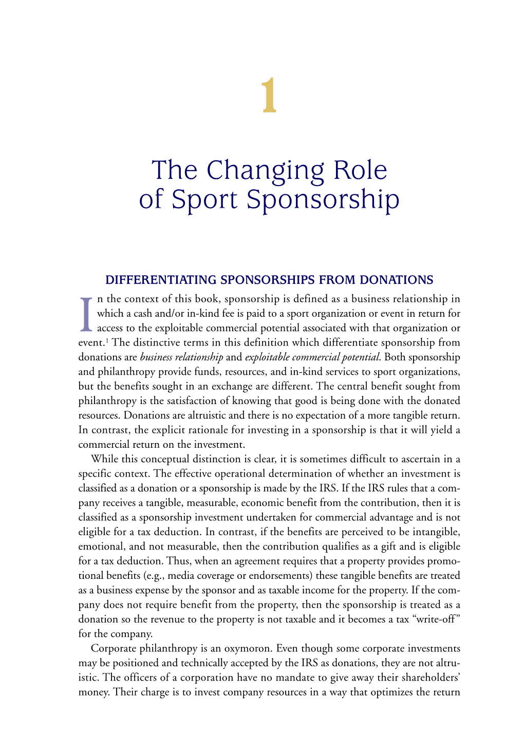 The Changing Role of Sport Sponsorship