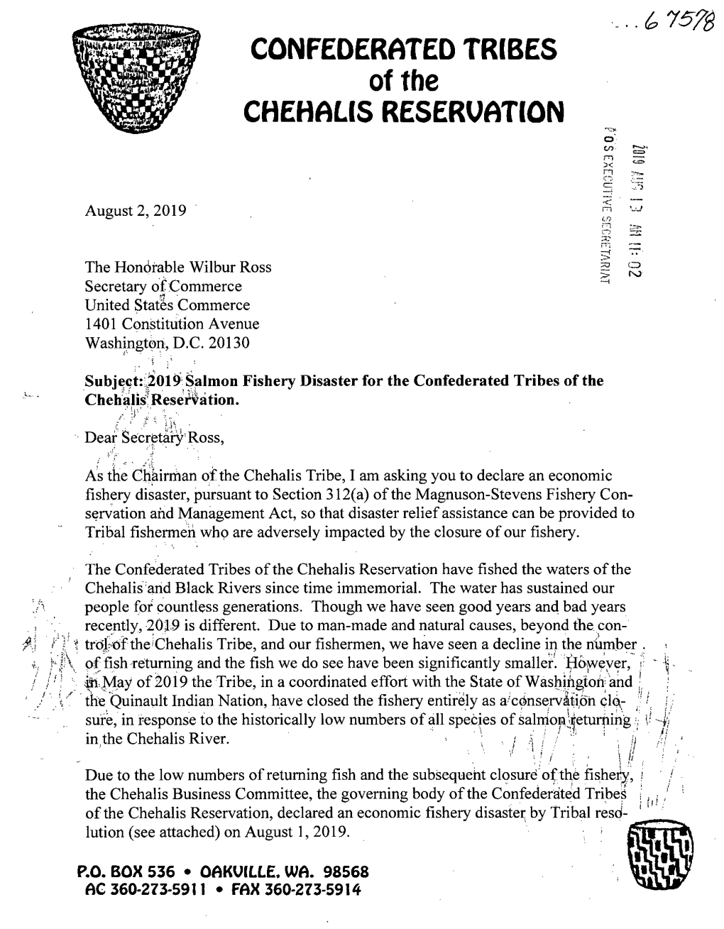 CONFEDERATED TRIBES of the CHEHALIS RESERVATION