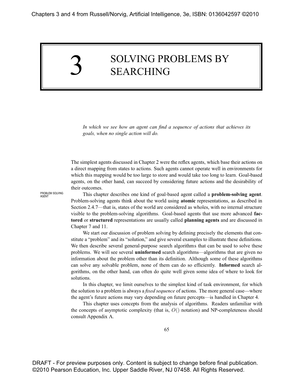 3 Solving Problems by Searching