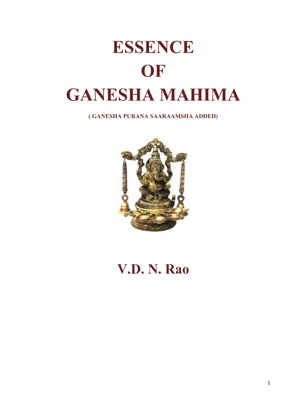 Essence of Ganesha Mahima