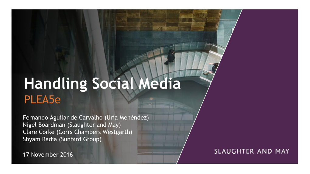 Handling Social Media Plea5e