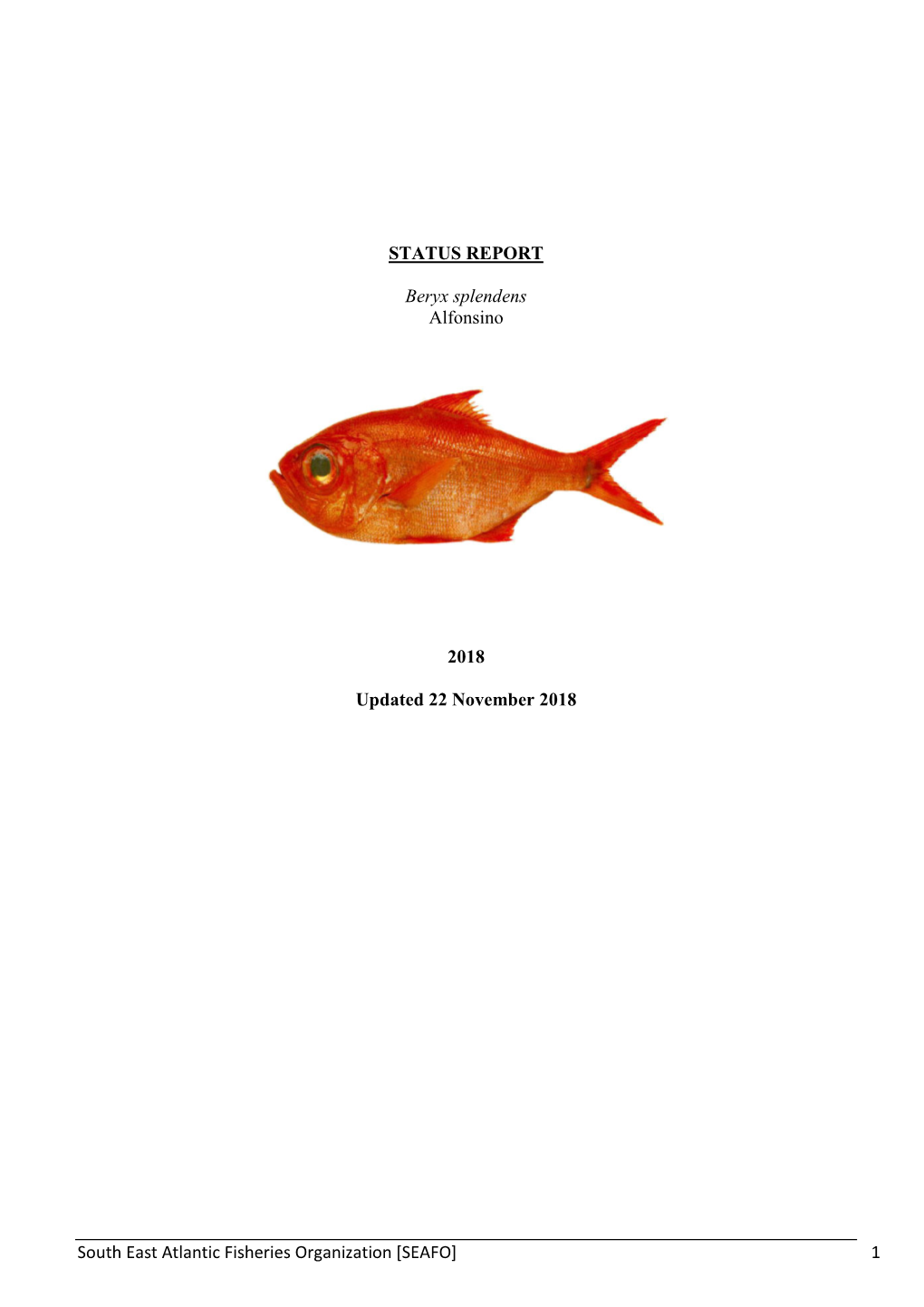 Stock Status Report: Alfonsino [BYS] DOC/SC/08/2018