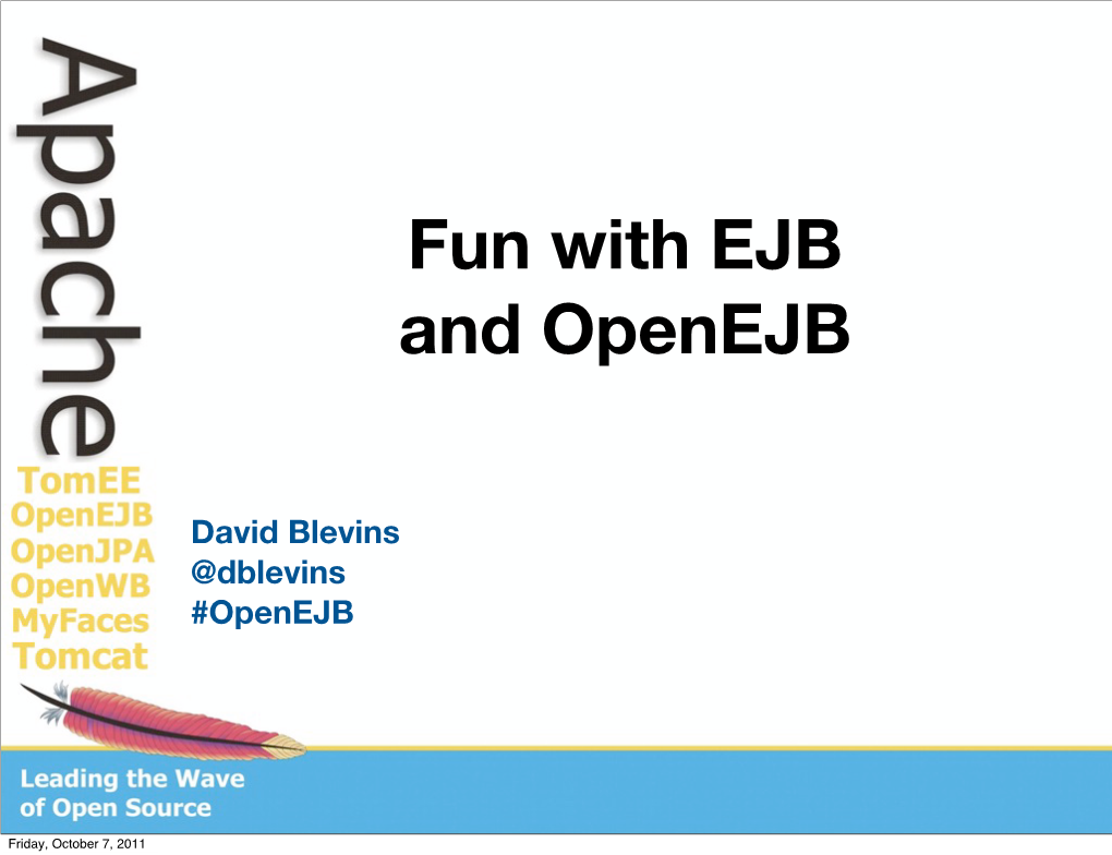 Fun with EJB and Openejb