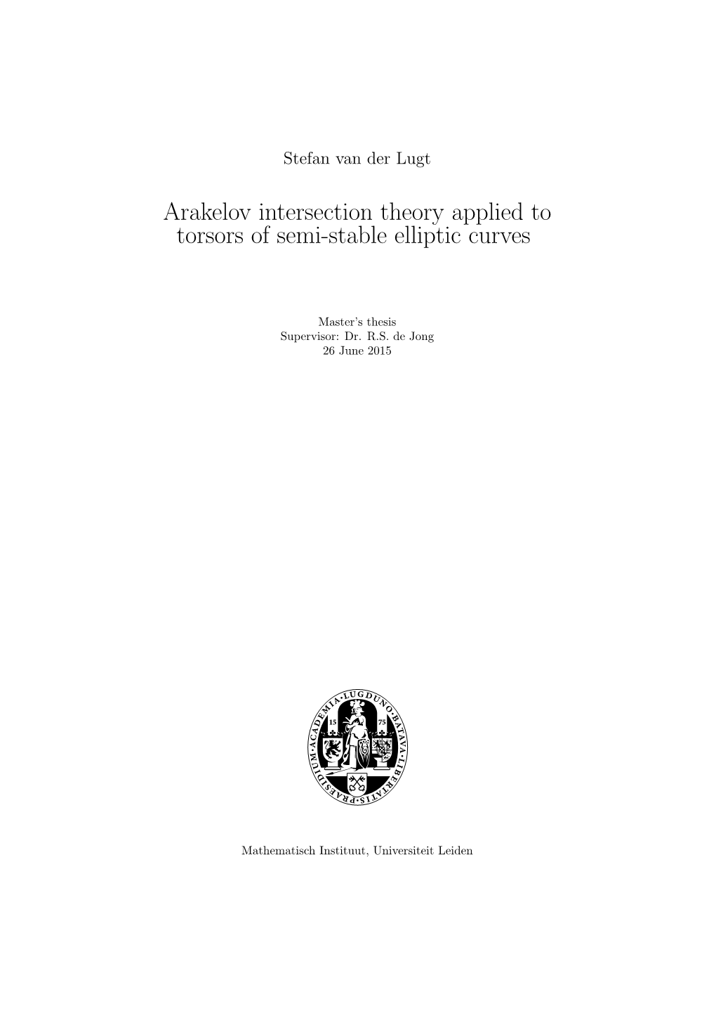 Arakelov Intersection Theory Applied to Torsors of Semi-Stable Elliptic Curves