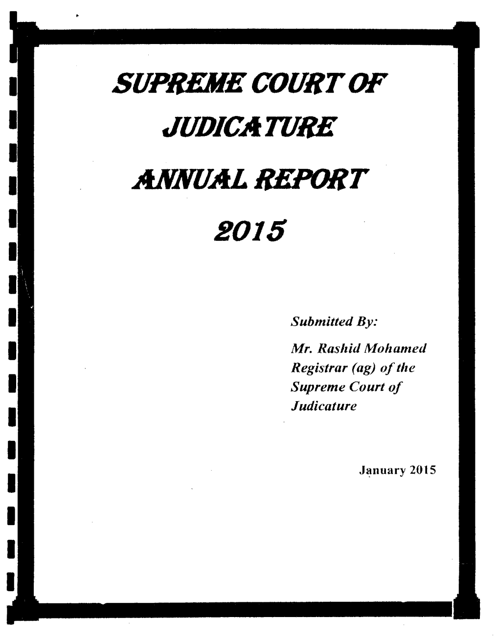 Supreme Court of Judicature Annual Report 2015