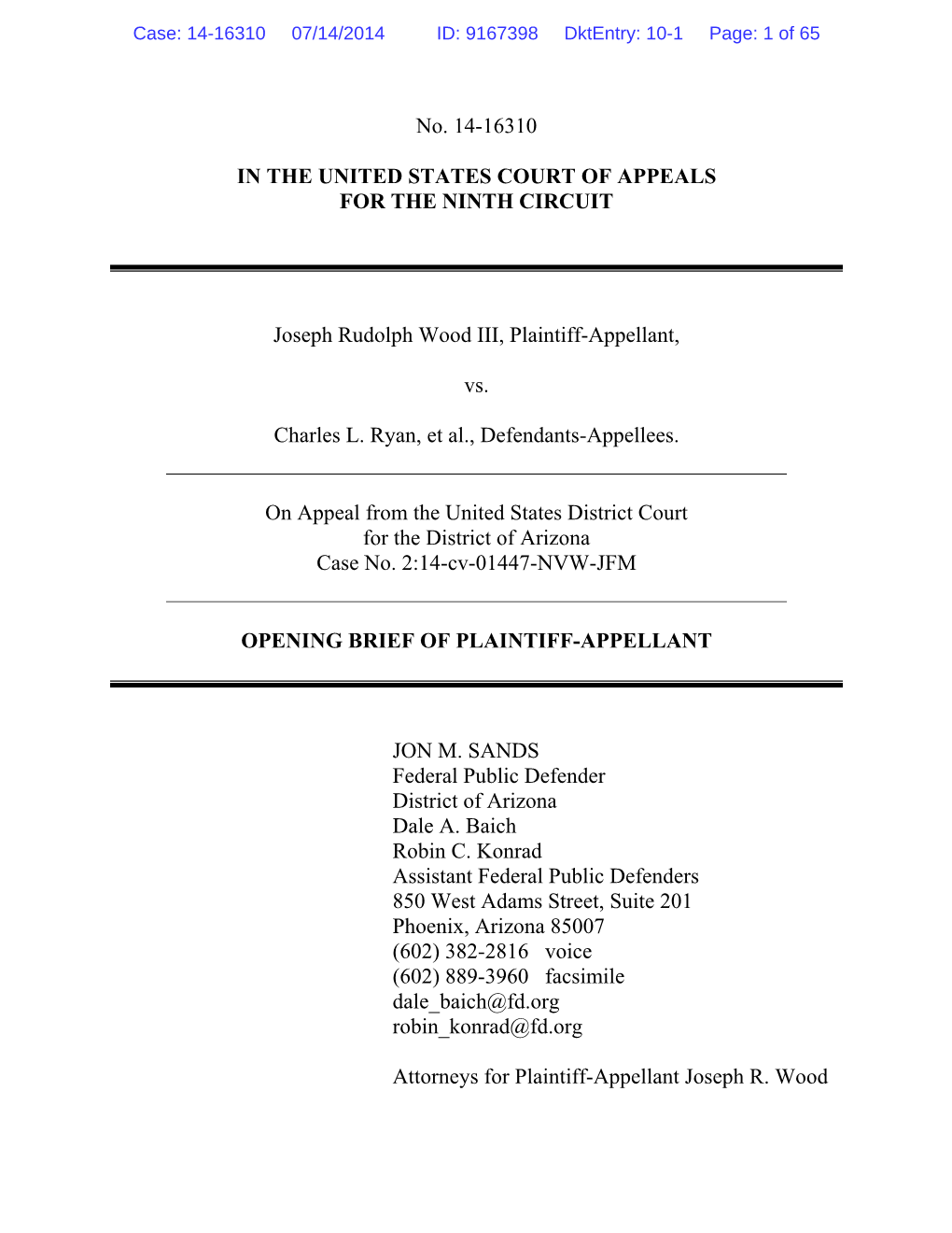 No. 14-16310 in the UNITED STATES COURT of APPEALS